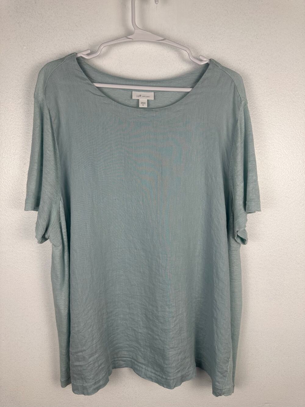 J.Jill short-sleeve top textured woven jersey fabric easy, relaxed-fit XL